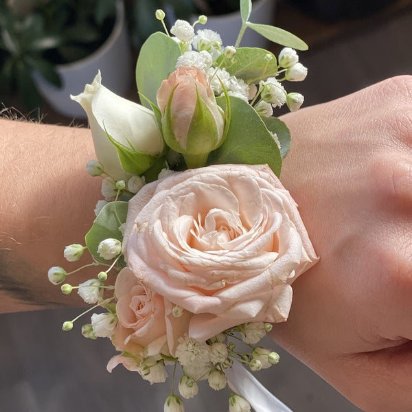 Peach  Wrist Corsage